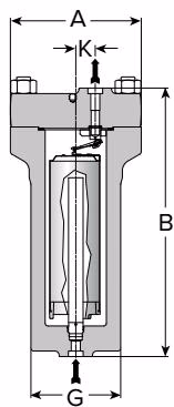 Armstrong 倒置桶蒸汽疏水阀 – 5000 系列 Armstrong 5000 Series cross section and materials