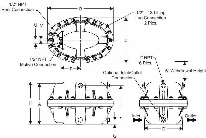 Armstrong PT-104 physical dimensions drawing