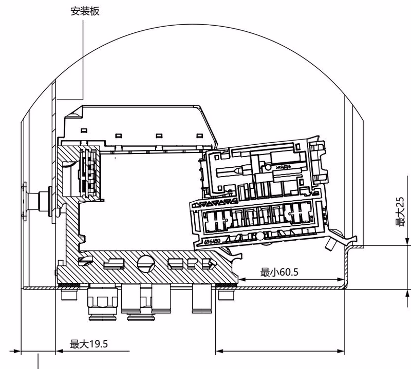 宝德 BURKERT 20026020 宝德 BURKERT 8652 型控制柜后壁与安装板的间距