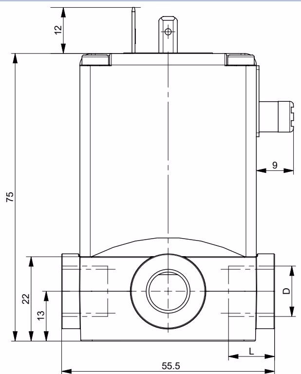 宝德 BURKERT 20036867 塑料阀体尺寸