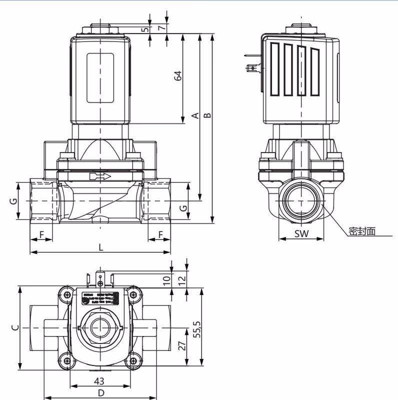 宝德 BURKERT 20041629 5406型 尺寸图