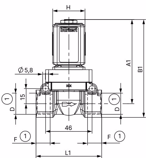 宝德 BURKERT 20047544 DN 12 螺纹版本尺寸图
