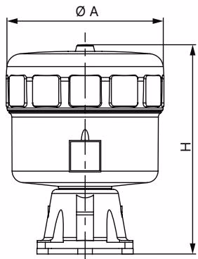 宝德 BURKERT 20064753 宝德 BURKERT Type 2032 膜片尺寸 65 至 100 执行机构尺寸图