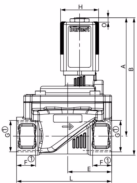 BURKERT 20072712 Type 6281 standard threaded variant dimensions