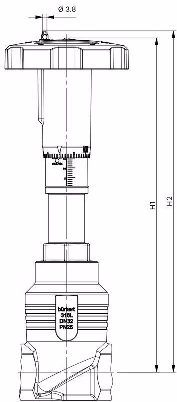 Бюркерт BURKERT 20075136 Бюркерт (Burkert) Type 2961 размеры привода