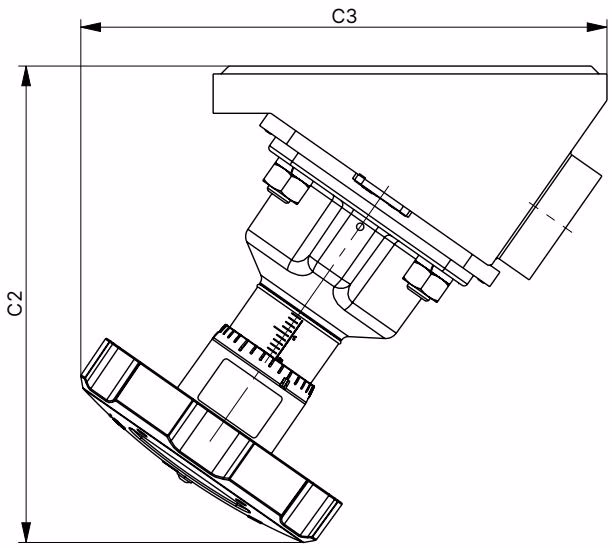 宝德 BURKERT 20075525 Type 2935 带罐底阀体的手动执行机构尺寸