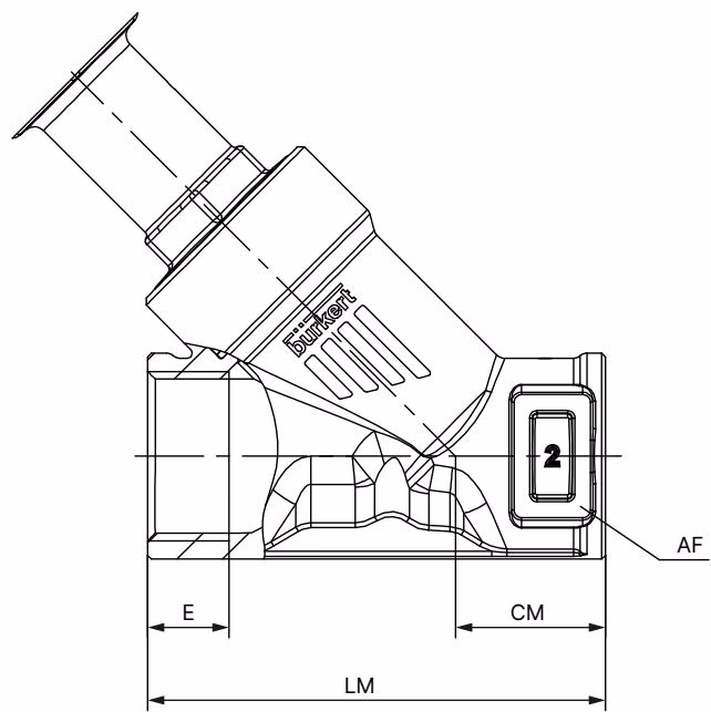 BURKERT 20082223 Burkert Type 2100 body with threaded connection dimensions