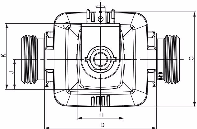 BURKERT 20091782 BURKERT Type 6213 dimensions for gunmetal variant with external thread