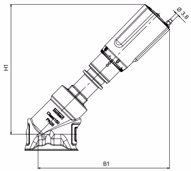 Burkert 20094641 Type 2960 actuator dimensions