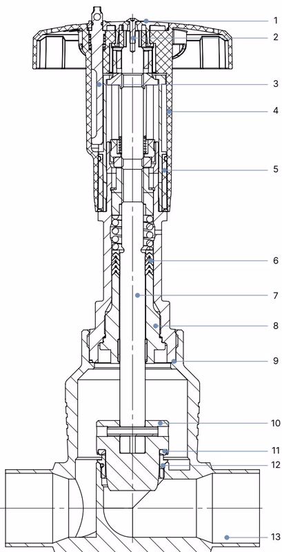 BURKERT 20099875 Type 2961 material specifications diagram