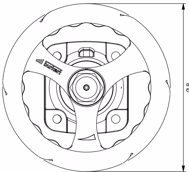 宝德 BURKERT 20110474 宝德 BURKERT 2933 型 执行机构尺寸