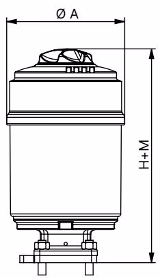 Burkert 20111221 Type 2104 actuator dimensions diagram