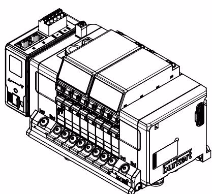 BURKERT 20113328 Bürkert 8652 dimensions for 4-, 8- and 12-fold variants