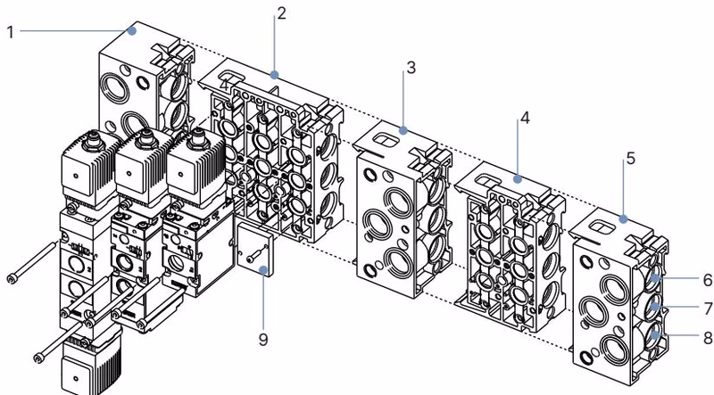 BURKERT 20116344 Type 6519 block assembly structure