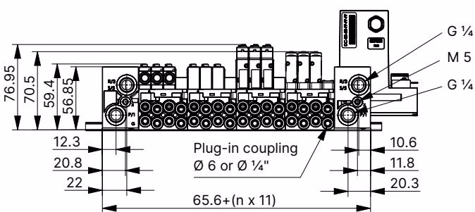 BURKERT 20122300 Type 8640 pneumatics 11 mm width dimensions