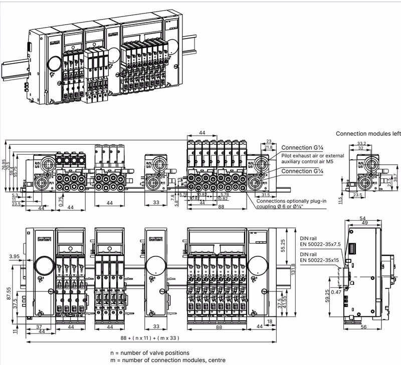 BURKERT 20126190 Type 8647 dimensions