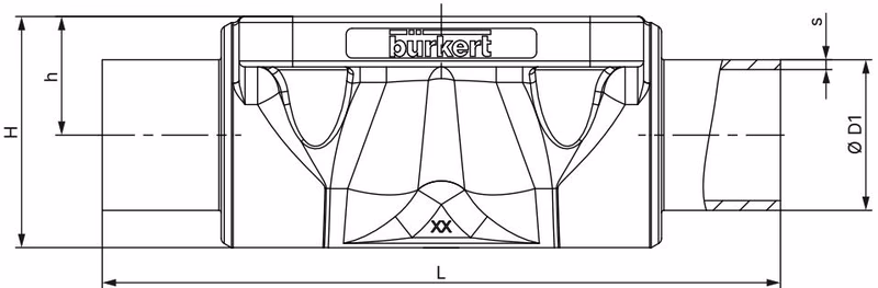 宝德 BURKERT 20127850 2933 型带焊接接口的铸造阀体尺寸