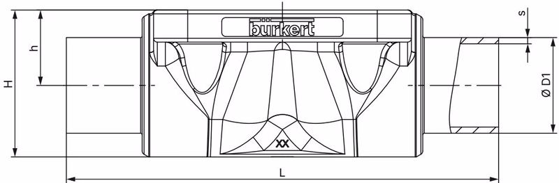 BURKERT 20127850 Type 2933 cast valve body with welded connection dimensions