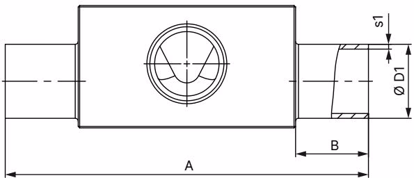 BURKERT 20134740 Type 2974 T-body with welded connection dimensions