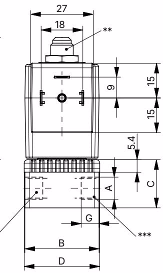 BURKERT 20142531 Burkert Type 6014 standard variant dimensions side view