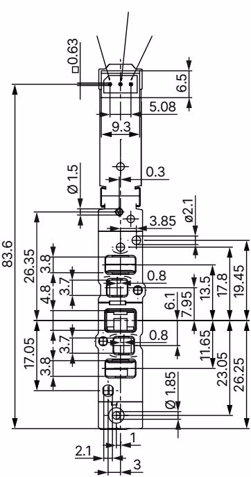 BURKERT 204710 standard variant 2x3/2-way dimensions