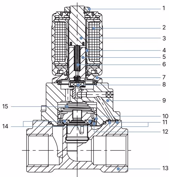 BURKERT 307272 material specifications steam variant NA07 DN 13