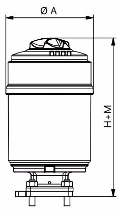BURKERT 310100 Bürkert Type 2105 actuator dimensions
