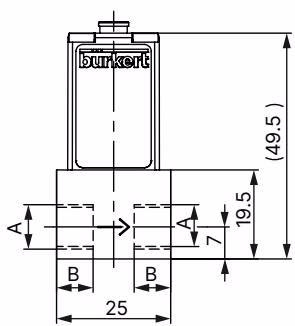 Burkert 311810 proportional valve threaded variant dimensions