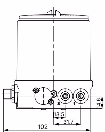 宝德 BURKERT 323235 宝德 BURKERT 8694 型安装到 ELEMENT 控制阀上的尺寸