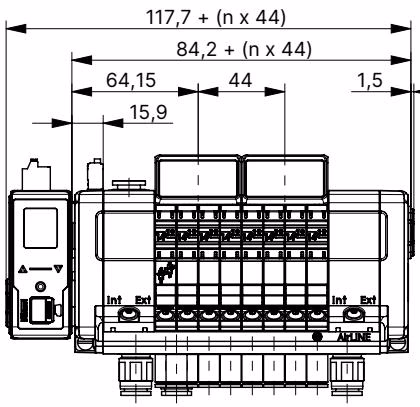BURKERT 323275 BURKERT 8652 dimensions for 4-, 8- and 12-fold variants