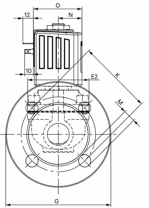 BURKERT 325978 Type 6407 dimensions table for standard variant