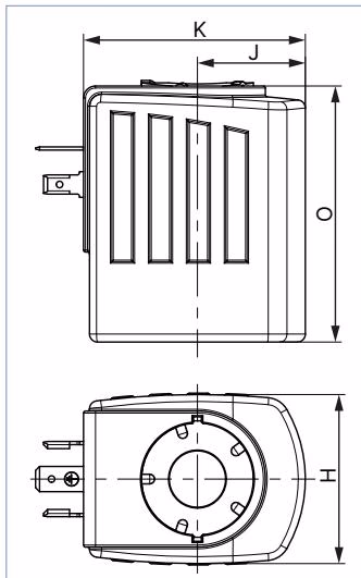 BURKERT 326334 Bürkert Type 6213 coil dimensions
