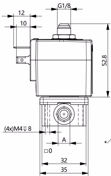 宝德 BURKERT 337029 宝德 BURKERT 337029 6014 型标准版本尺寸图