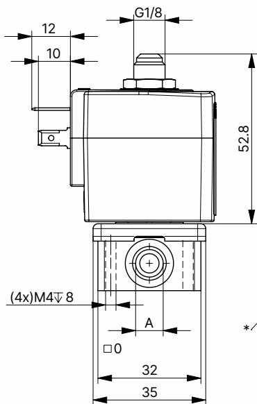 Бюркерт BURKERT 337029 Бюркерт BURKERT 337029 Тип 6014 размеры стандартного варианта