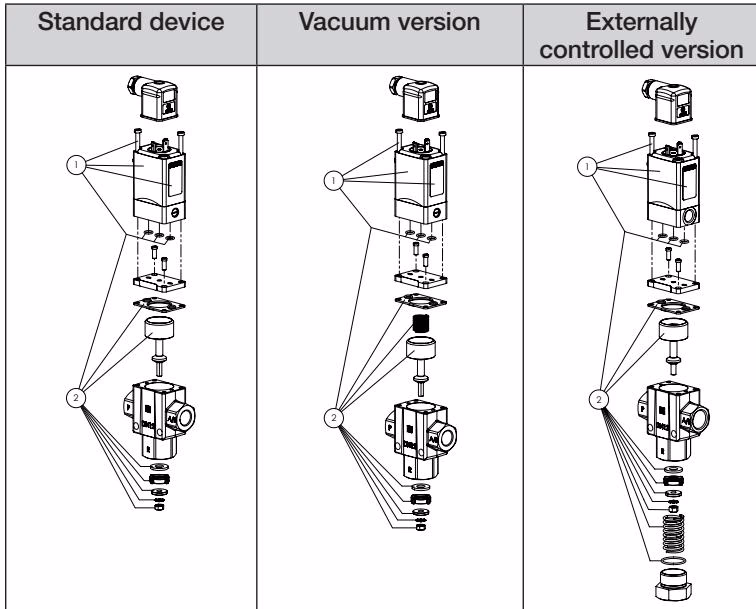 BURKERT 351172 Type 6430 spare parts overview