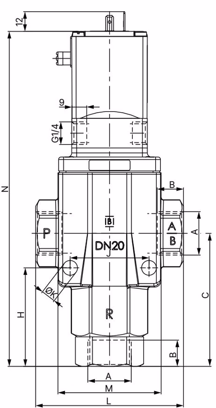 宝德 BURKERT 351181 宝德 (Burkert) 6430 型外部空气控制版本尺寸图