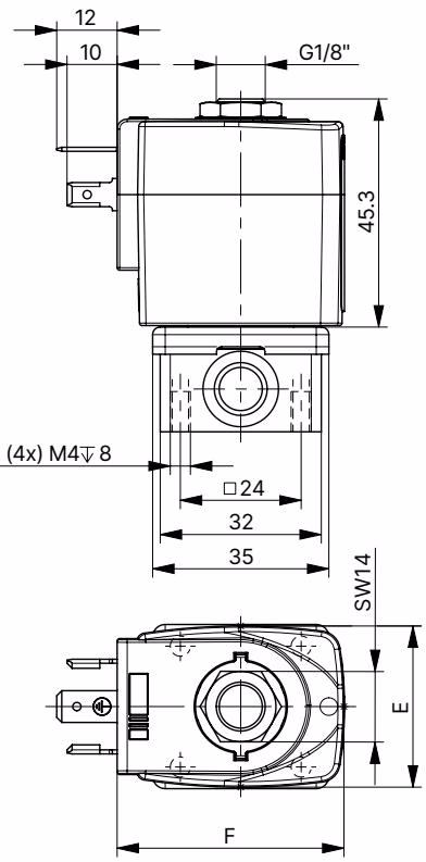 Бюркерт BURKERT 351905 Тип 6013 размеры стандартной версии