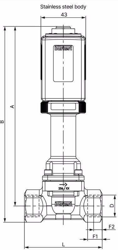 Бюркерт BURKERT 352614 Type 6026 размерный чертеж 1
