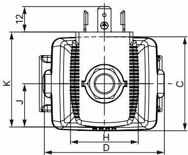 BURKERT 352794 Burkert Type 6213 dimensions for standard variant with brass and stainless steel body