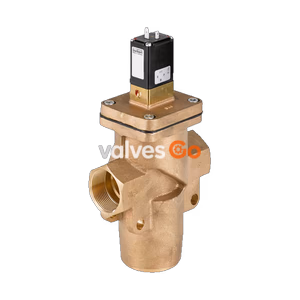 BURKERT 364299 3/2-Way Servo-Assisted Solenoid Valve, Normally Open, G 1 1/2, Gunmetal