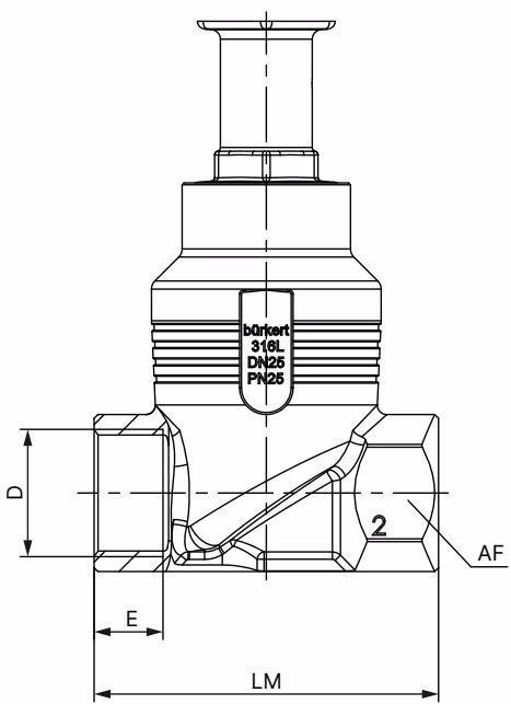 宝德 BURKERT 367345 宝德 BURKERT 3361 型带螺纹接口的阀体尺寸