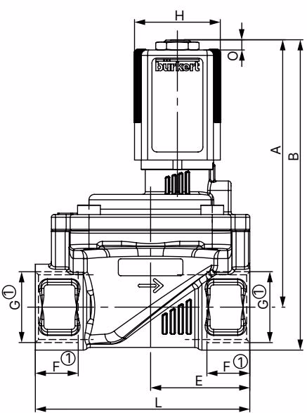 宝德 BURKERT 377722 宝德 BURKERT 6281 型标准螺纹版本尺寸图