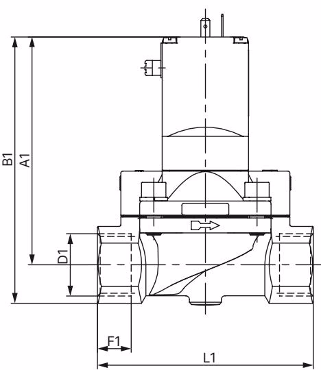 BURKERT 456923 threaded variant dimensions