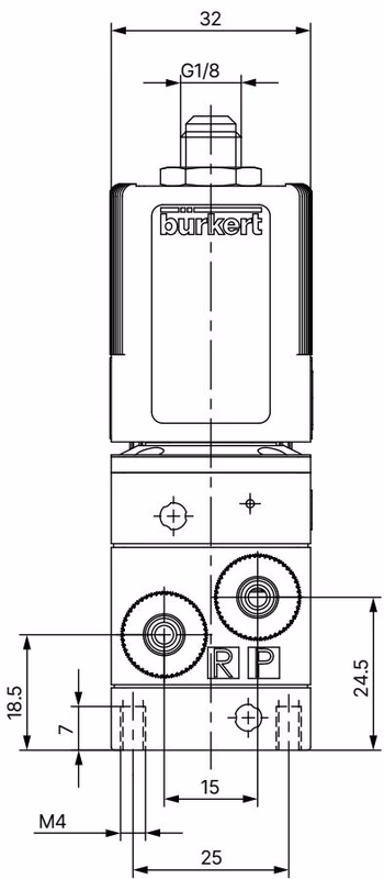 Burkert 463891 Type 5420 threaded connection dimensions