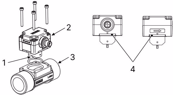 Burkert 556360 (Type 8012) product overview showing paddle-wheel, SE12 module, and S012 fitting