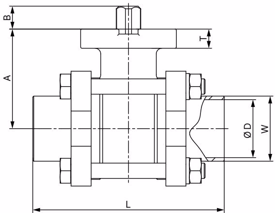 Бюркерт BURKERT 773813 Type 2654 чертеж варианта под приварку
