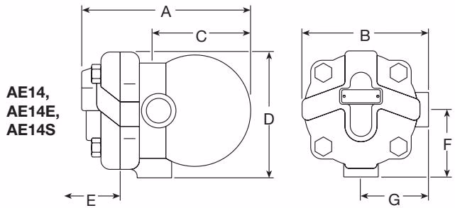 斯派莎克 Spirax Sarco AE14 尺寸图