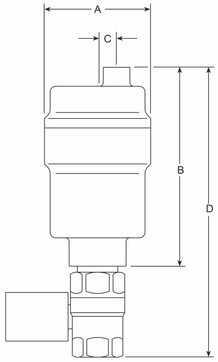 Spirax Sarco AE30 Automatic Air Vent Valve for Liquid Systems - Dimension Drawing