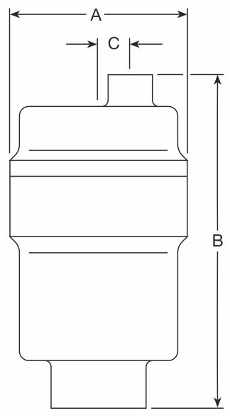 Spirax Sarco AE36/AE36A Automatic Air Vent Valve for Liquid Systems - Dimension Drawing
