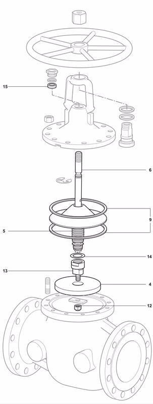 斯派莎克 Spirax Sarco BSA3-BD 波纹管密封截止阀 DN300-DN400 备件图